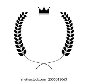 Laurel wreath frame with a crown Vector