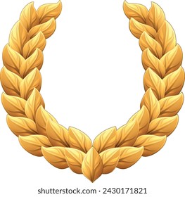 A laurel wreath gold branch emblem heraldry design