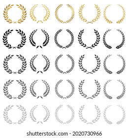 Laurel wreath gold collection vector png eps