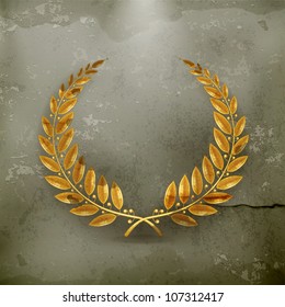 Laurel Wreath Gold, old-style vector