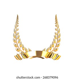 laurel wreath and gold ribbon vector illustration