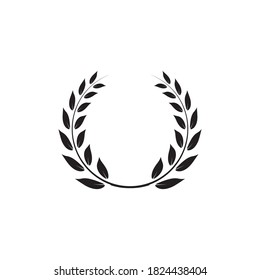 Modelo de diseño gráfico de la corona de Laurel ilustración vectorial