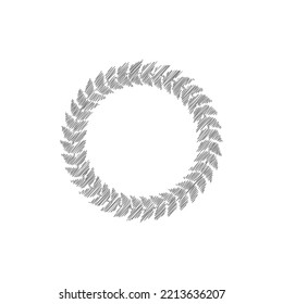 Laurel wreath grey sketch vector icon. Greek wreath, symbol and icon of victories