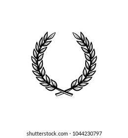 Laurel wreath hand drawn outline doodle icon. College emblem - laurel wreath vector sketch illustration for print, web, mobile and infographics isolated on white background.