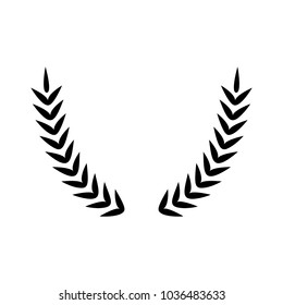 laurel wreath, heraldic design, black icon