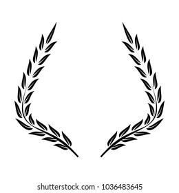 laurel wreath, heraldic design, black icon