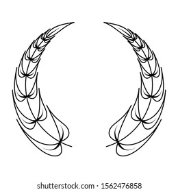 laurel wreath, heraldic design, black icon
