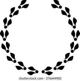 laurel wreath, heraldic design, black icon