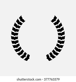 laurel wreath, heraldic design, black icon
