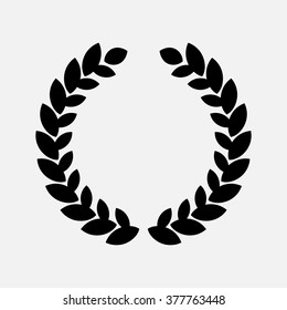 laurel wreath, heraldic design, black icon
