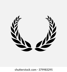 laurel wreath, heraldic design, black icon