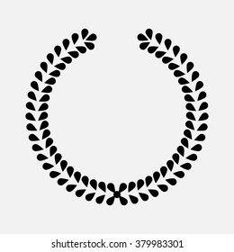 laurel wreath, heraldic design, black icon