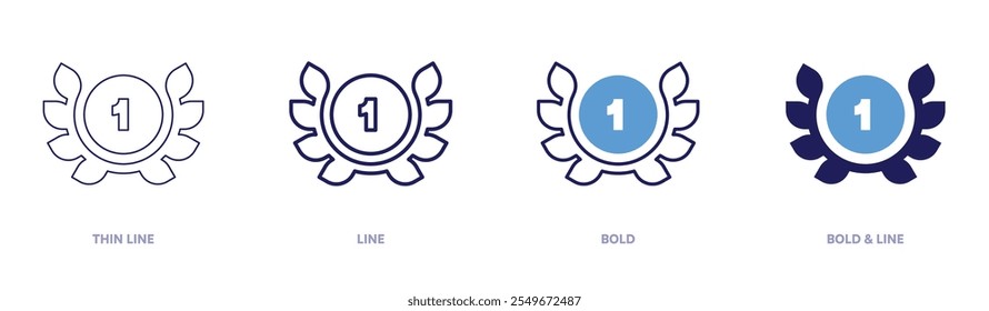 Laurel wreath icon in 4 different styles. Thin Line, Line, Bold, and Bold Line. Duotone style. Editable stroke.