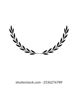 Laurel wreath icon. Assorted foliage and wheat wreath vector icon. Round leaf wreath design for trophy crest, award and achievement border. Vector illustration.