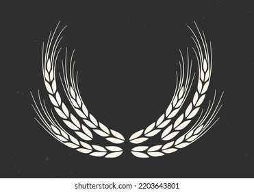 Laurel wreath icon. Award, winner or victory design element. Wheat frame or border. Vector illustration.