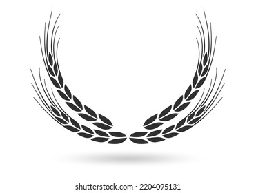 Laurel wreath icon. Award, winner or victory design element. Wheat frame or border. Vector illustration.