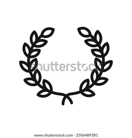 laurel wreath icon Black line art vector logo