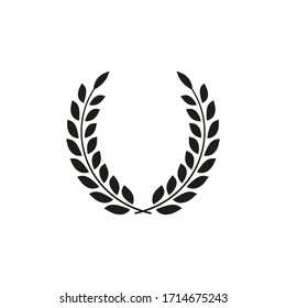 Laurel wreath icon. Laurel branches. Vector Illustration. Flat design. Isolated.	