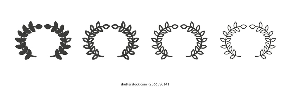 Laurel wreath icon collection for website design, app, UI design.