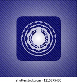 laurel wreath icon with denim texture