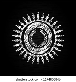 laurel wreath icon drawn on a chalkboard