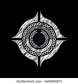 laurel wreath icon drawn on a blackboard