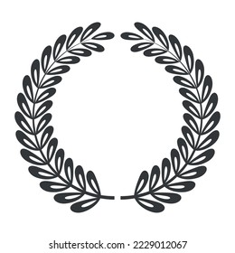 Laurel wreath icon. Emblem from laurel branches isolated on white background. Vector illustration