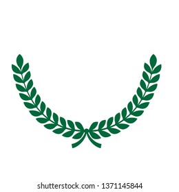 Laurel wreath icon. Emblem made of laurel branches. Laurel leaves symbol of high quality olive plants. Vector illustration - Vector