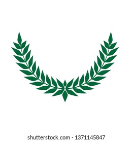 Laurel wreath icon. Emblem made of laurel branches. Laurel leaves symbol of high quality olive plants. Vector illustration - Vector
