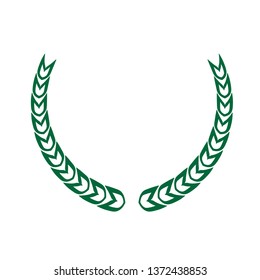 Laurel wreath icon. Emblem made of laurel branches. Laurel leaves symbol of high quality olive plants. Vector illustration - Vector