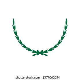 Laurel wreath icon. Emblem made of laurel branches. Laurel leaves symbol of high quality olive plants. Vector illustration - Vector