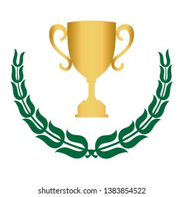 Laurel wreath icon. Emblem made of laurel branches. Laurel leaves symbol of high quality olive plants. Vector illustration - Vector