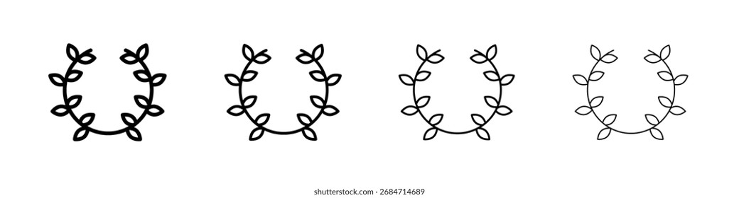 laurel wreath icon Conjunto de contorno de arte de Ilustración vectorial de línea delgada plana