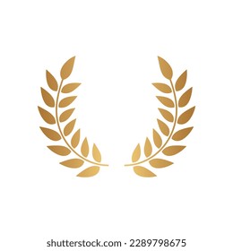 Icono de corona de laurel con gradiente de oro