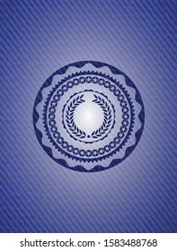 laurel wreath icon inside badge with jean texture