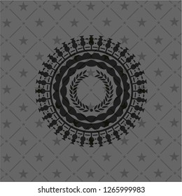 laurel wreath icon inside black emblem. Vintage.