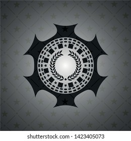 laurel wreath icon inside black emblem. Vintage.
