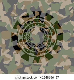 laurel wreath icon inside camouflaged emblem