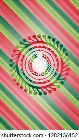 laurel wreath icon inside christmas emblem background.
