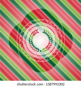 laurel wreath icon inside christmas style badge..