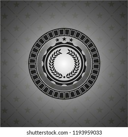 laurel wreath icon inside dark emblem. Retro