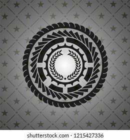 laurel wreath icon inside dark emblem. Retro