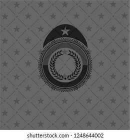 laurel wreath icon inside dark emblem