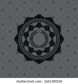 laurel wreath icon inside dark emblem