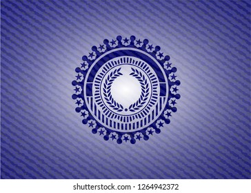 laurel wreath icon inside denim background