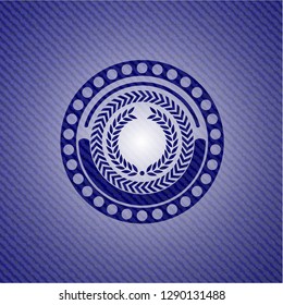laurel wreath icon inside emblem with jean high quality background