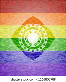 laurel wreath icon inside lgbt colors emblem 