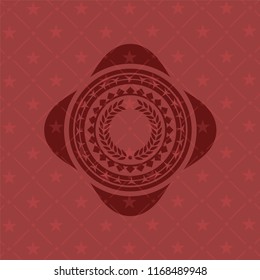 laurel wreath icon inside realistic red emblem