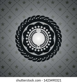 laurel wreath icon inside realistic dark emblem