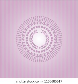 laurel wreath icon inside retro style pink emblem